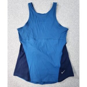 Nike Yoga Dri-FIT‎ Ribbed Training Tank Top Womens Size Medium Blue DR0374-407